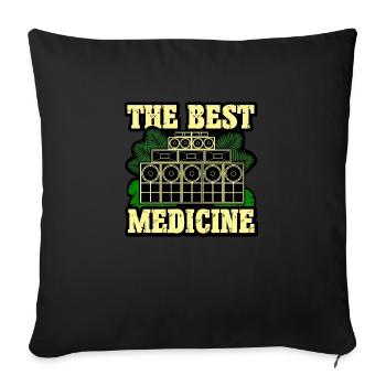 Healing through music - Sofa pillowcase 17,3'' x 17,3'' (45 x 45 cm) - black - Front