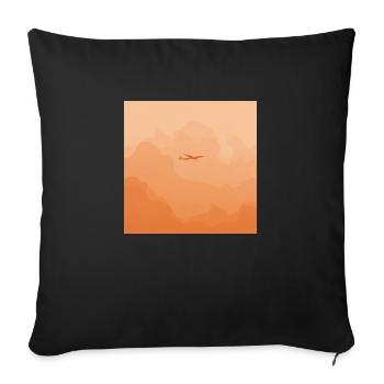 Ciel du soir avec nuages et coucher de soleil - Housse de coussin décorative 45 x 45 cm - noir - Devant