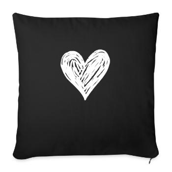 Heart Hand Drawn - Sofa pillowcase 17,3'' x 17,3'' (45 x 45 cm) - black - Front