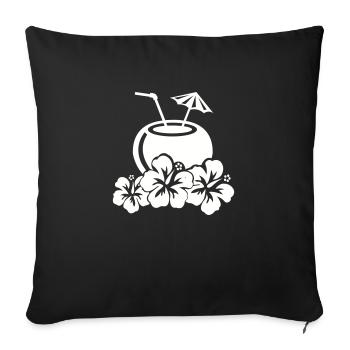Cocktail Hibiscus - Sofa pillowcase 17,3'' x 17,3'' (45 x 45 cm) - black - Front