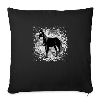 Horse - Sofa pillowcase 17,3'' x 17,3'' (45 x 45 cm) - black - Front