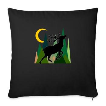 Hirsch - Sofakissenbezug 45 x 45 cm - Schwarz - Vorne