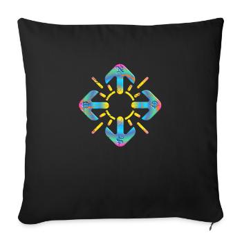 Compass - Sofa pillowcase 17,3'' x 17,3'' (45 x 45 cm) - black - Front