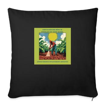 Arbeit ohne Schutz? - Sofakissenbezug 45 x 45 cm - Schwarz - Vorne