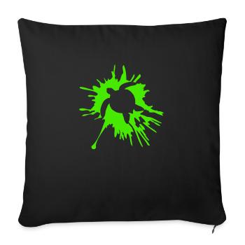 Water turtle paint splash drops - Sofa pillowcase 17,3'' x 17,3'' (45 x 45 cm) - black - Front