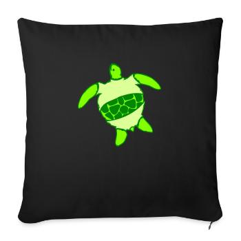 Wasserschildkröte Klamotten angezogen Shirt Hose - Sofakissenbezug 45 x 45 cm - Schwarz - Vorne