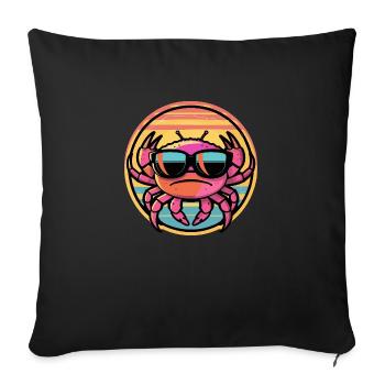 Krebs Krabbe Cool Comic - Sofakissenbezug 45 x 45 cm - Schwarz - Vorne