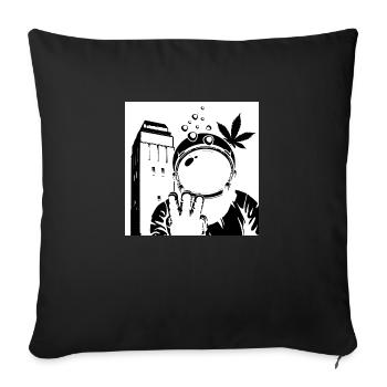 Astrohort Schwarz/Weis Invers - Sofakissenbezug 45 x 45 cm - Schwarz - Vorne