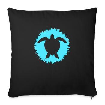 Tortue d’eau fleur jolie silhouette motif - Housse de coussin décorative 45 x 45 cm - noir - Devant