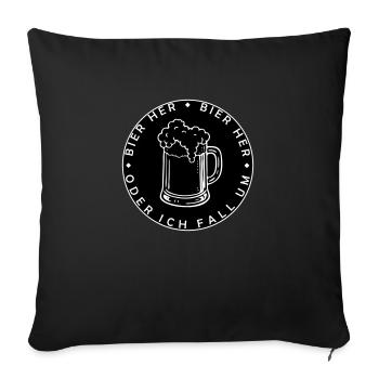 Bees here - Oder ich fall um! - Sofa pillowcase 17,3'' x 17,3'' (45 x 45 cm) - black - Front