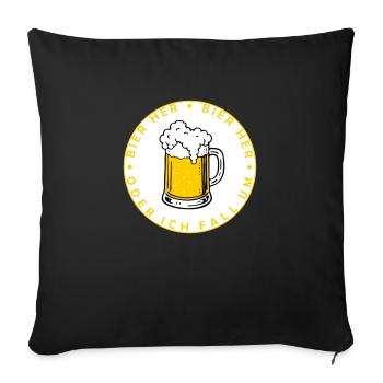 Bees here - Oder ich fall um! - Sofa pillowcase 17,3'' x 17,3'' (45 x 45 cm) - black - Front