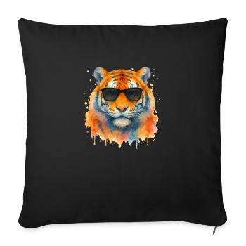 Lunettes de soleil Tiger - Housse de coussin décorative 45 x 45 cm - noir - Devant