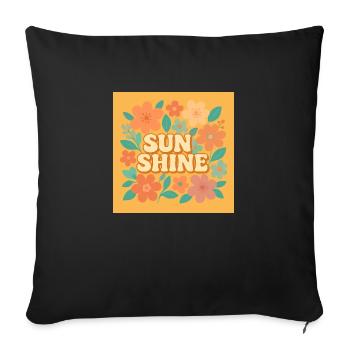 Sunshine - Retro Floral Vibes - Sofa pillowcase 17,3'' x 17,3'' (45 x 45 cm) - black - Front