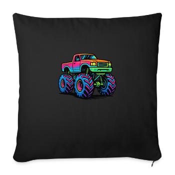 Monster Truck Neon - Sofa pillowcase 17,3'' x 17,3'' (45 x 45 cm) - black - Front