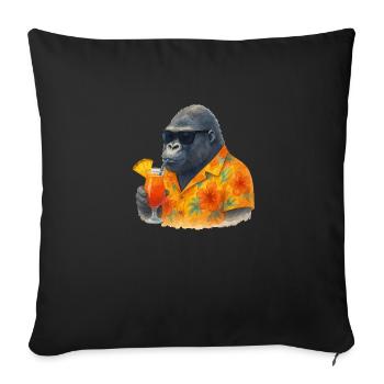 Gorilla Hawaii Comic - Sofa pillowcase 17,3'' x 17,3'' (45 x 45 cm) - black - Front