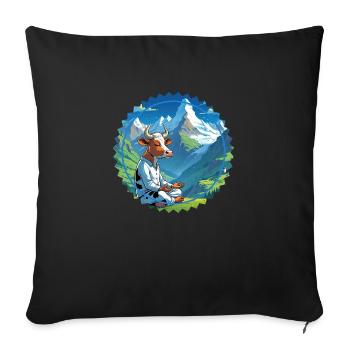 Silent Cow Deep Thoughts - Housse de coussin décorative 45 x 45 cm - noir - Devant