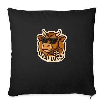 Stai Lucs Cow - Sofa pillowcase 17,3'' x 17,3'' (45 x 45 cm) - black - Front
