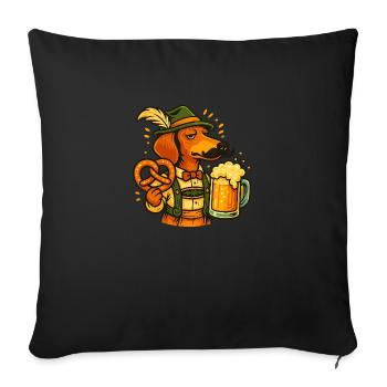 Teckel - Housse de coussin décorative 45 x 45 cm - noir - Devant