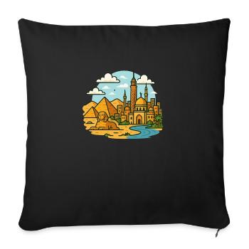 Le Caire Le Caire - Housse de coussin décorative 45 x 45 cm - noir - Devant