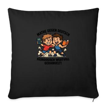 Math Duel allemand Lutte - Housse de coussin décorative 45 x 45 cm - noir - Devant