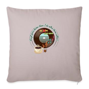 Chemise Passionné de Musique et de Café - Vinyle Original. - Housse de coussin décorative 45 x 45 cm - taupe clair - Devant