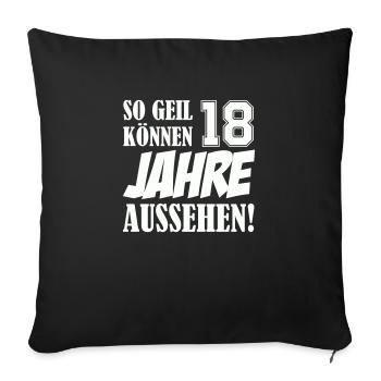 18 ans - Housse de coussin décorative 45 x 45 cm - noir - Devant
