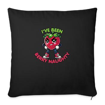 Beere Freche Erdbeere Lustiges & Freches Wortspiel Design - Sofakissenbezug 45 x 45 cm - Schwarz - Vorne