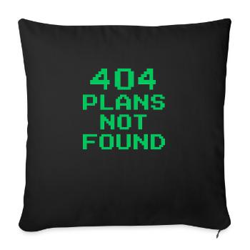 404 Pläne nicht gefunden | Retro-Pixel-Arcade-Meme - Sofakissenbezug 45 x 45 cm - Schwarz - Vorne