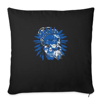 Crâne indien - Housse de coussin décorative 45 x 45 cm - noir - Devant