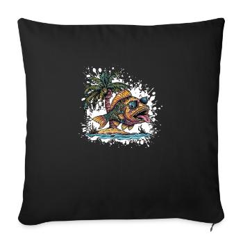 Piranha Fish Summer Holiday - Sofa pillowcase 17,3'' x 17,3'' (45 x 45 cm) - black - Front