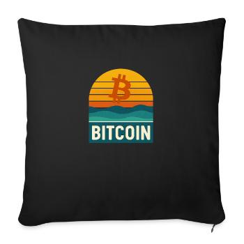 Bitcoin Retro - Sofakissenbezug 45 x 45 cm - Schwarz - Vorne