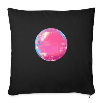 Retro Y2K Glitch Pixel Shirt – Neon Tech Vibes - Sofakissenbezug 45 x 45 cm - Schwarz - Vorne