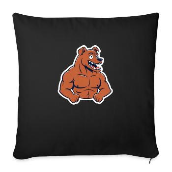 Chien avec des muscles - Chemise de fitness comique drôle - Housse de coussin décorative 45 x 45 cm - noir - Devant