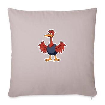 Autruche Drôle Comic Oiseau Chemise - Housse de coussin décorative 45 x 45 cm - taupe clair - Devant