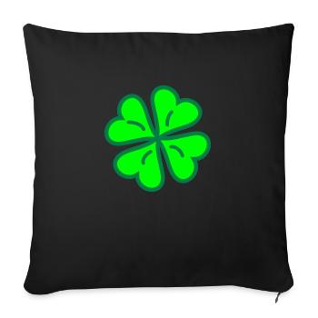 Lucky Clover - Sofa pillowcase 17,3'' x 17,3'' (45 x 45 cm) - black - Front