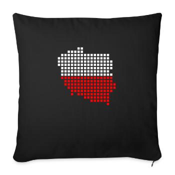 Poland - Sofa pillowcase 17,3'' x 17,3'' (45 x 45 cm) - black - Front