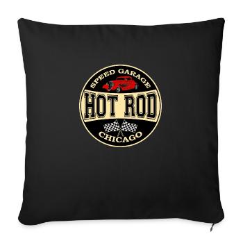 hot rod logo - Housse de coussin décorative 45 x 45 cm - noir - Devant