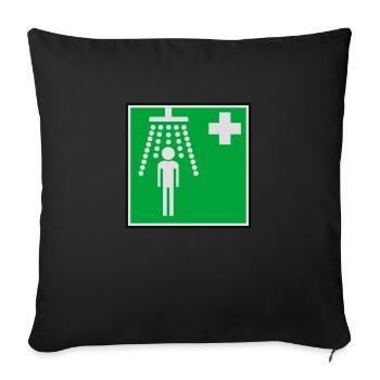 Clean Douche hôpital - Housse de coussin décorative 45 x 45 cm - noir - Devant
