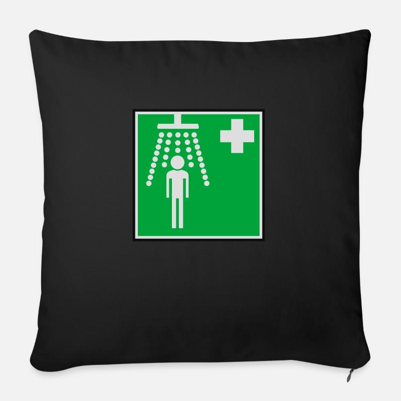 Clean Douche hôpital - Housse de coussin décorative 45 x 45 cm - noir