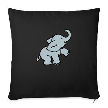 Happy Elephant (2 colors) - Housse de coussin décorative 45 x 45 cm - noir - Devant