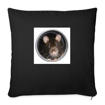 Ratte im Rohr vorn - Sofakissenbezug 45 x 45 cm - Schwarz - Vorne