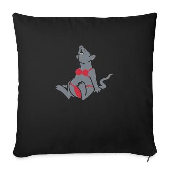 Strandratte / rat at the beach (3c) - Sofa pillowcase 17,3'' x 17,3'' (45 x 45 cm) - black - Front
