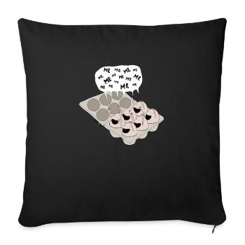 oeufs - Housse de coussin décorative 45 x 45 cm - noir - Devant