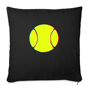 3d tennis BALL - Sofakissenbezug 45 x 45 cm - Schwarz - Vorne