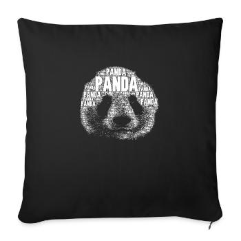 PANDA als Wort - Sofakissenbezug 45 x 45 cm - Schwarz - Vorne