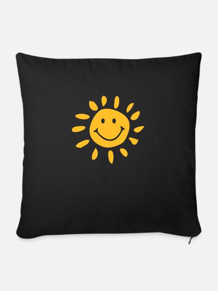 Sonne - Sofakissenbezug 45 x 45 cm - Schwarz