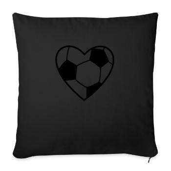 Fussball Herz 1c - Sofakissenbezug 45 x 45 cm - Schwarz - Vorne