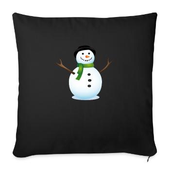 snow man - Sofa pillowcase 17,3'' x 17,3'' (45 x 45 cm) - black - Front
