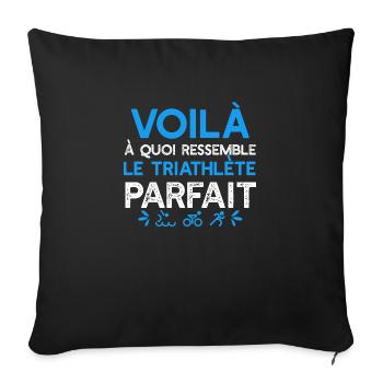 triathlète parfait t-shirt cool - Housse de coussin décorative 45 x 45 cm - noir - Devant