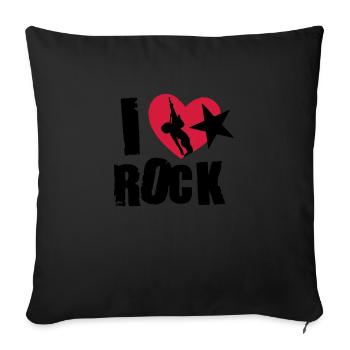 i love rock - Housse de coussin décorative 45 x 45 cm - noir - Devant